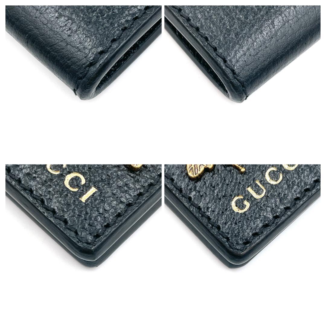 ✨️極美品✨️ グッチ ビー マネークリップ レザー メンズ レディース 黒