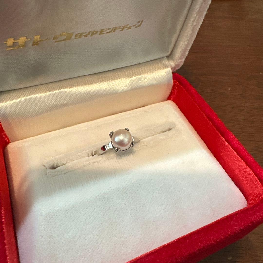 真珠 シルバーリング オリジナルボックス付き