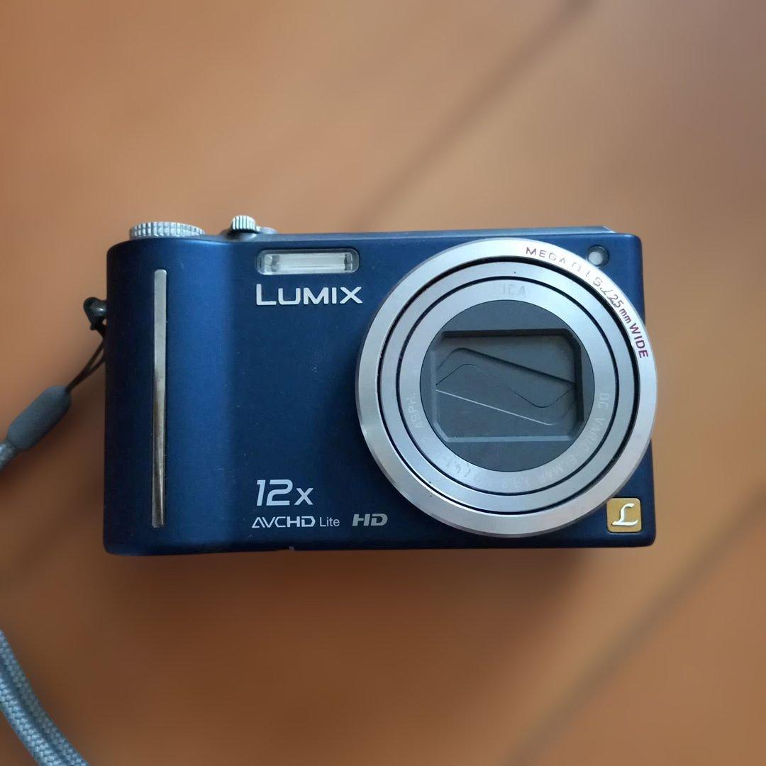 パナソニックデジタルカメラLUMIX TZ7 ブルー 付属品付 作動確認済み