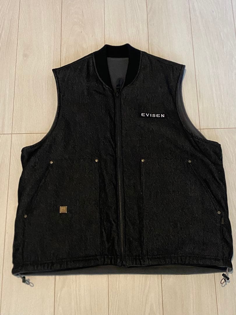 EVISENリバーシブル　デニムベスト　Lサイズ