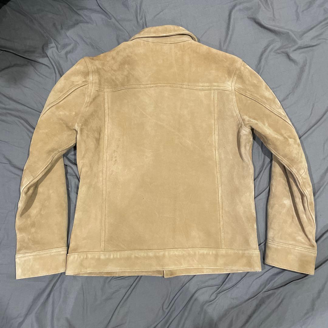 ナノユニバース スエード トラッカージャケット 山羊革 ゴートレザー 短丈