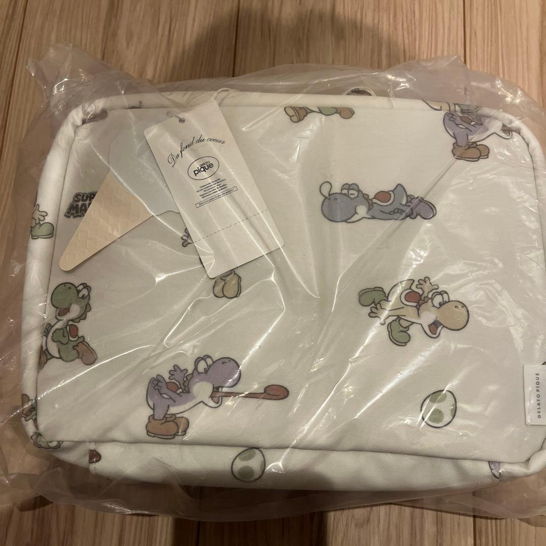 こしこし新品未使用未開封ジェラートピケ ヨッシー柄おむつポーチ