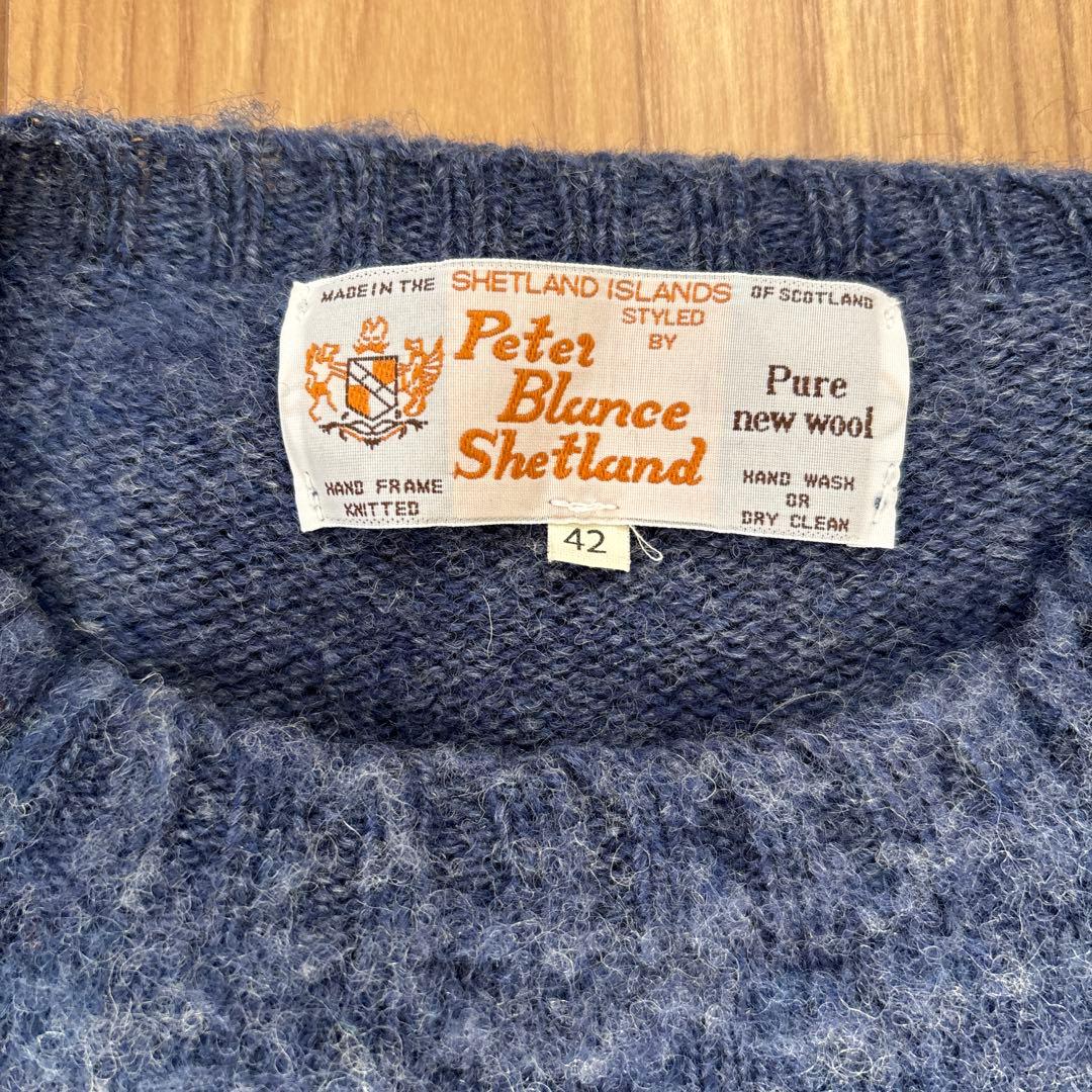 Peter Blance ウールセーター サイズ42 ダークブルー