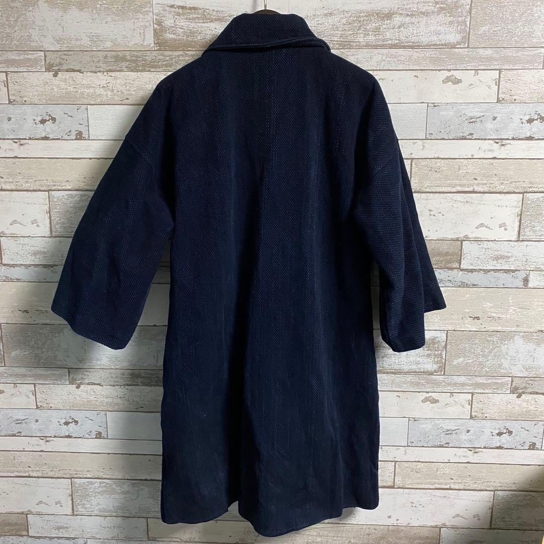 浅草 粋や 七分袖刺し子コート size中 インディゴ