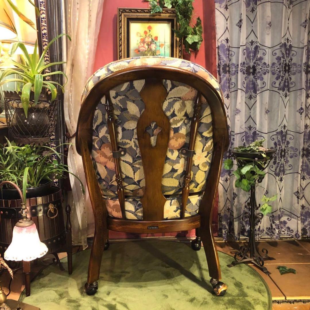 Sale 美品　カリモク　ヴィンテージ　ボールキャスター　 コロニアル チェア