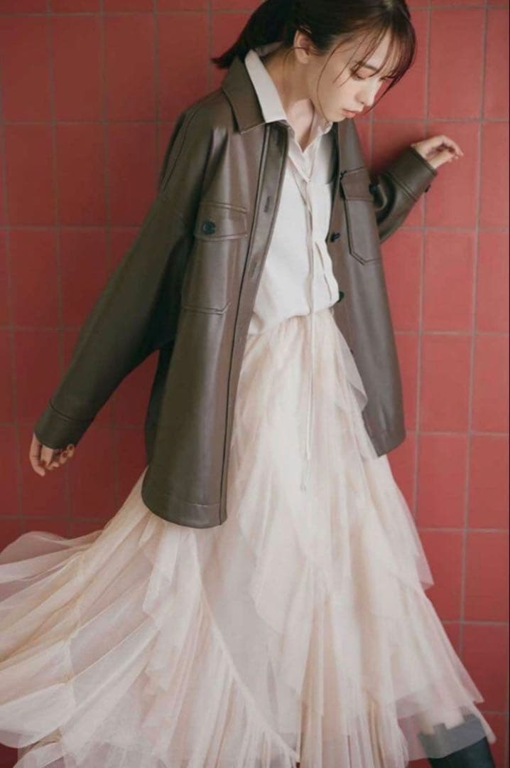 ココディール チュールエスカルゴフリルフレアスカート　S cocodeal