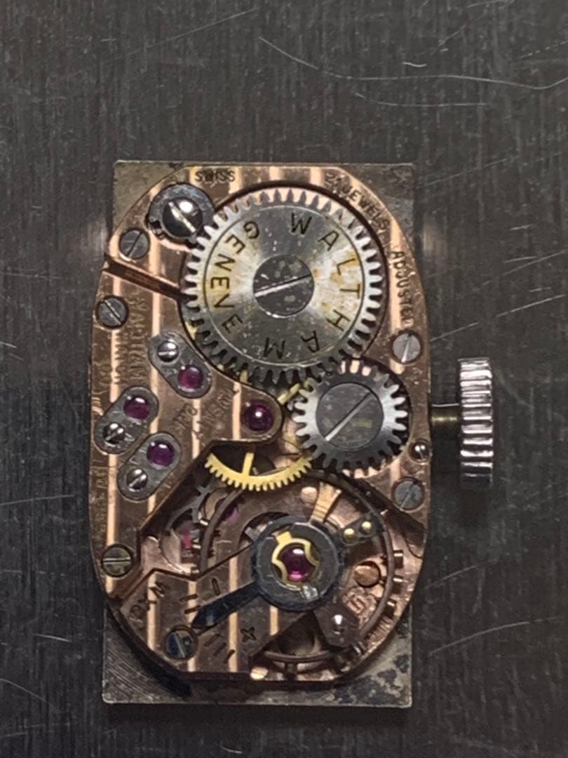 Waltham 手巻き時計 プラチナ製21jewel sアンティーク稼働品