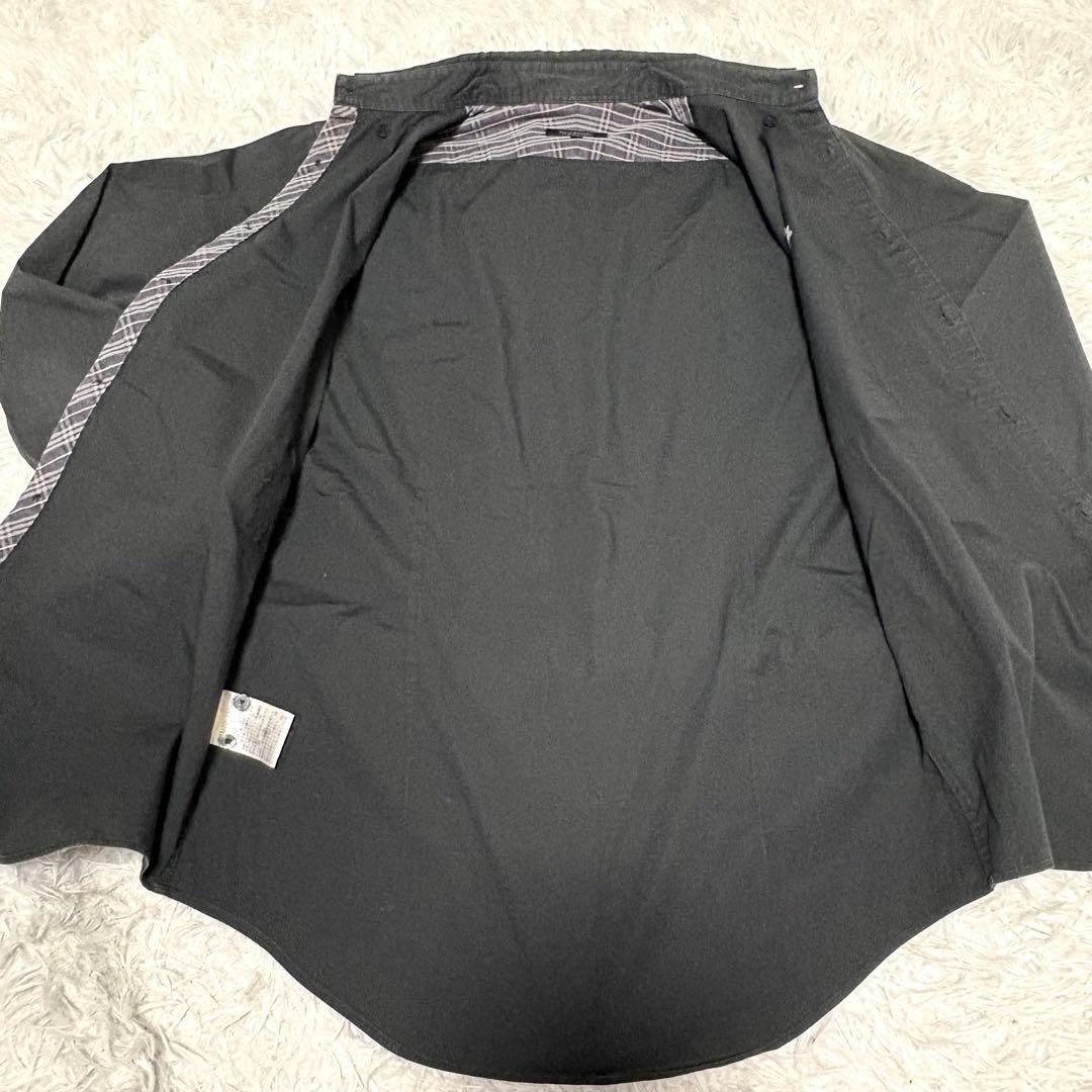 【極美品】バーバリーブラックレーベル 長袖シャツ　ホースロゴ　ノバチェック　黒