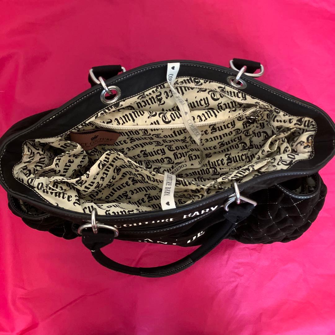 アメリカ LA JUICY COUTURE マザーズバッグ 黒 オムツ替シート付