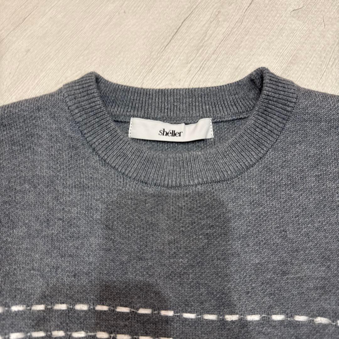 【超美品】half sleeve stitch knit tops シェリエ