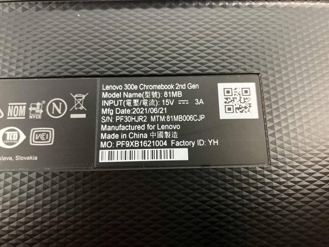 Chromebook本体 Lenovo chromebook 300e 2nd Gen