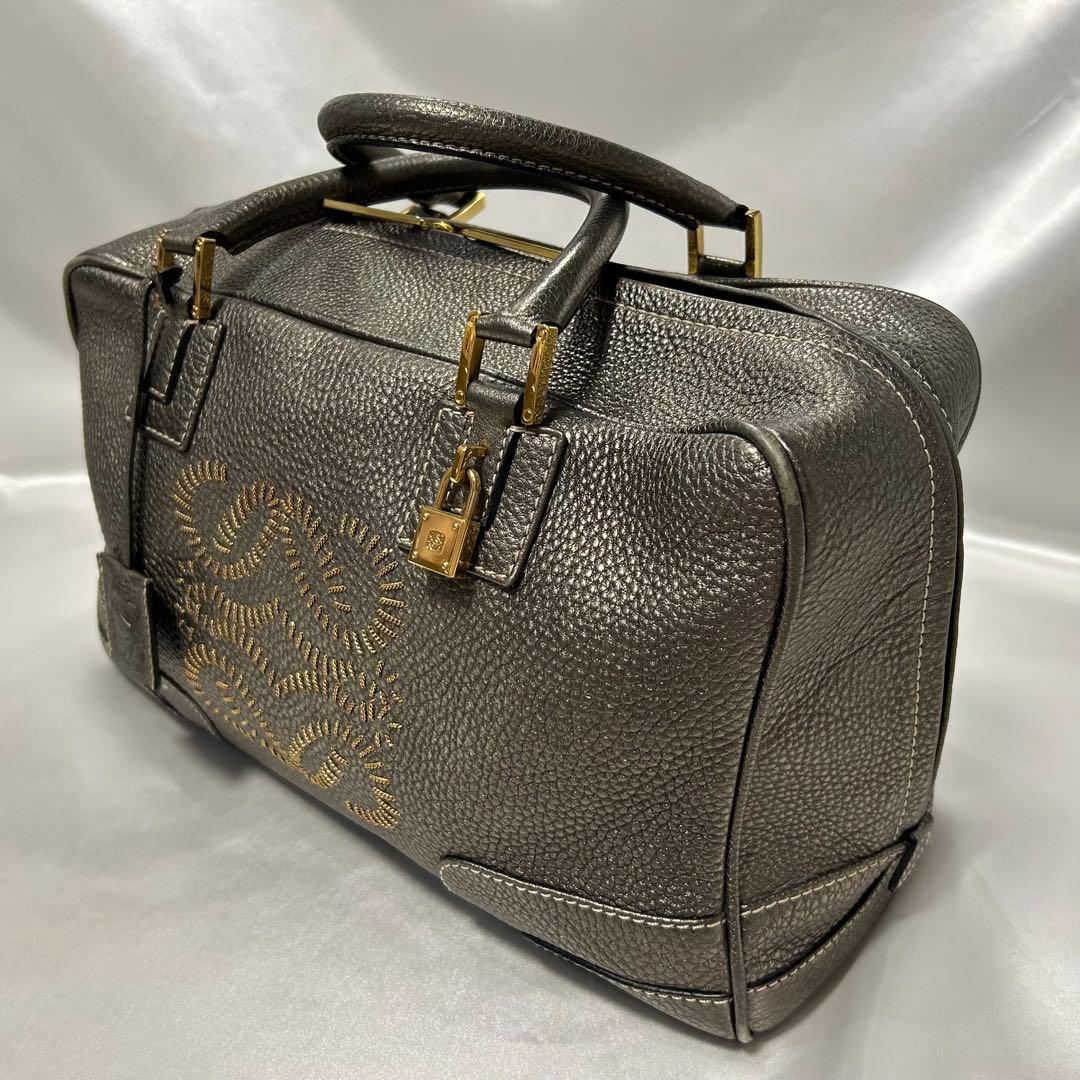 【LOEWE】ロエベ アマソナ 36 ブロンズ 刺繍ロゴ アナグラム