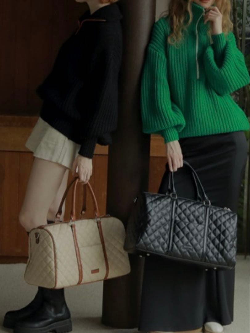 AMAL Quilting boston bag ブラック