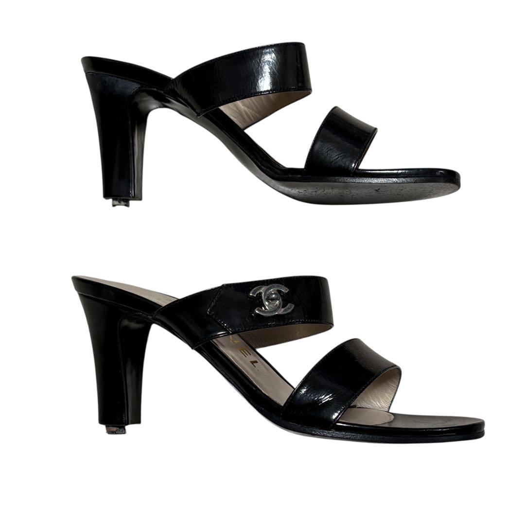 CHANEL シャネル ココマーク ターンロックデザイン サンダル 34