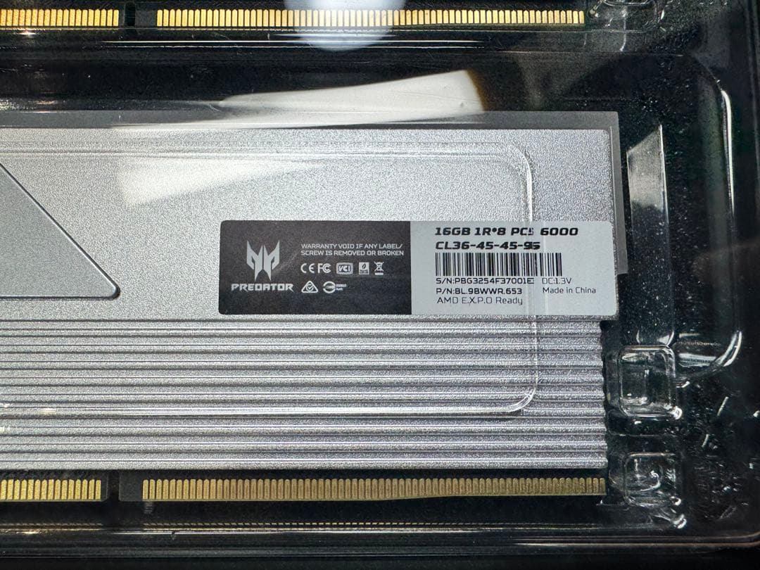 Acer Predator VestaⅡDDR5 メモリ 32GB