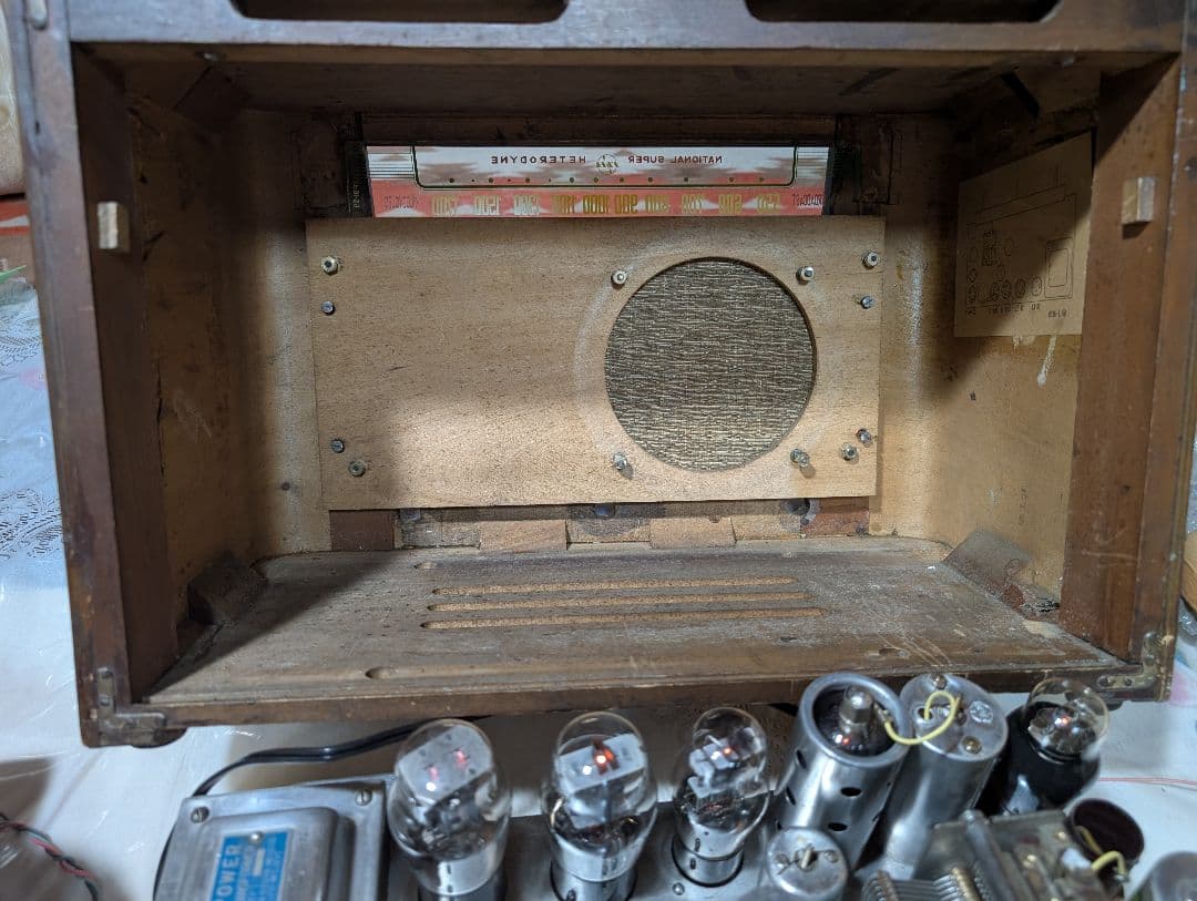 5S-16Aレトロ和風真空管ラジオbluetooth付　ナショナル