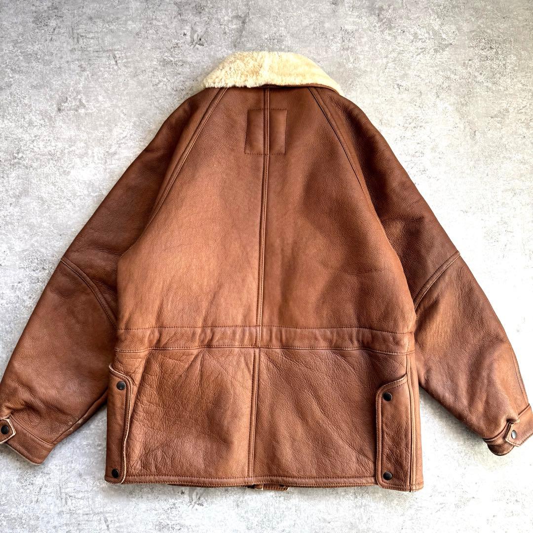 【超希少レア】名作 80s リアルレザームートン B-3 ジャケット