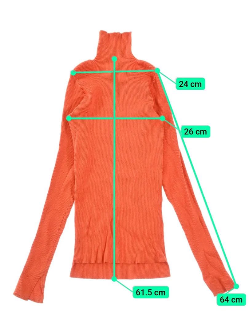 美品 AURALEEリブタートル　オレンジ