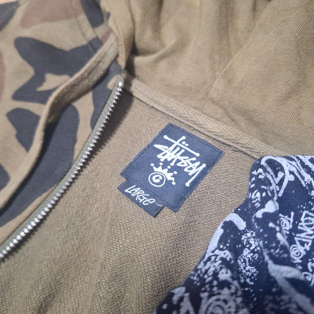週末値下げ★ストゥーシーStussy 迷彩柄 グラフィックパーカー L