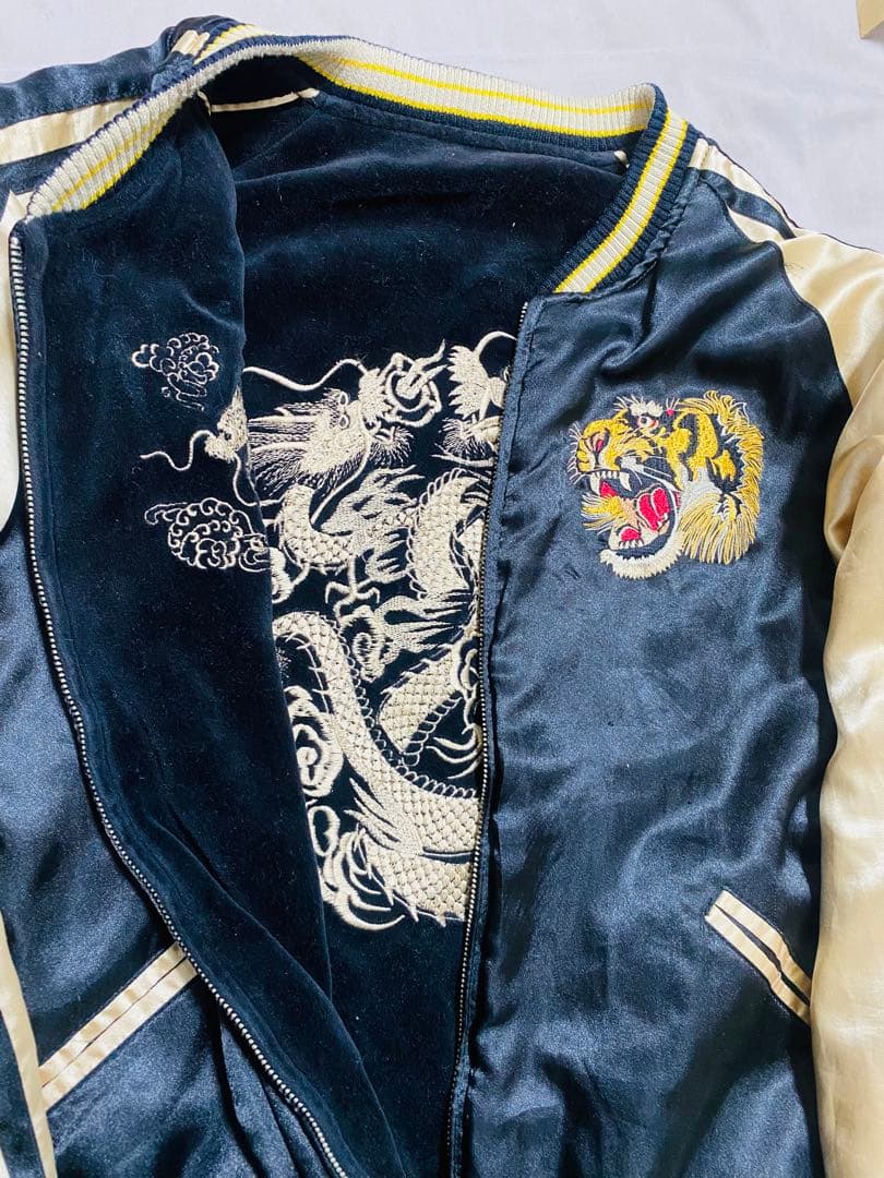 ２面用 別珍 虎龍 DRAGON 日本限定 スカジャン unisex サテン