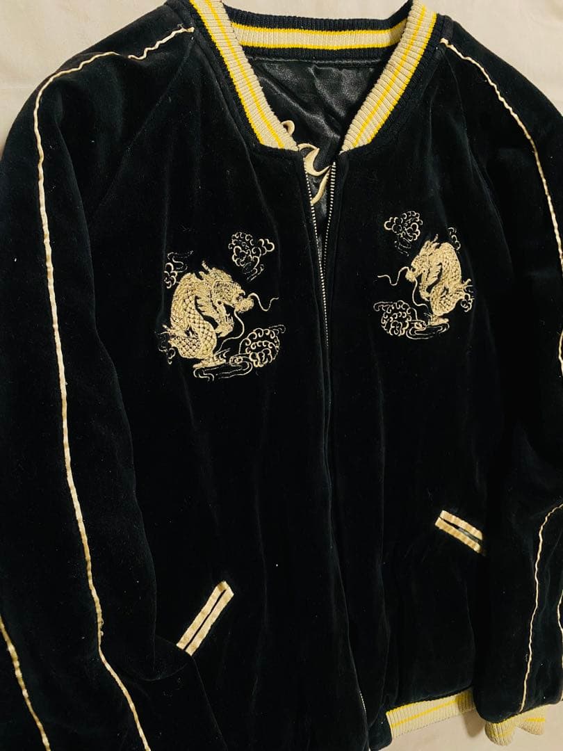 ２面用 別珍 虎龍 DRAGON 日本限定 スカジャン unisex サテン