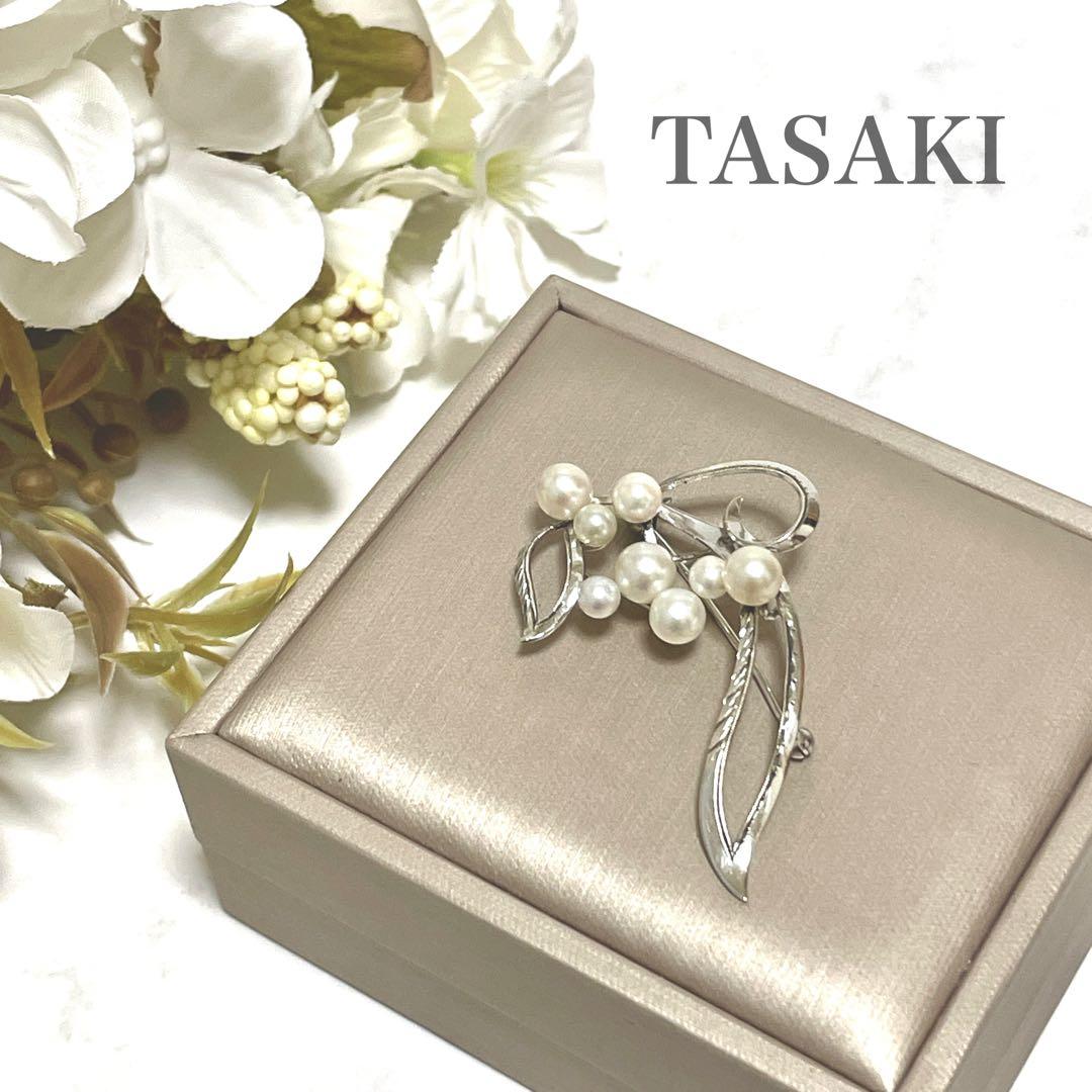 田崎真珠 タサキ 高級 ブローチ パール 8珠 フォーマル T刻印 冠婚葬祭
