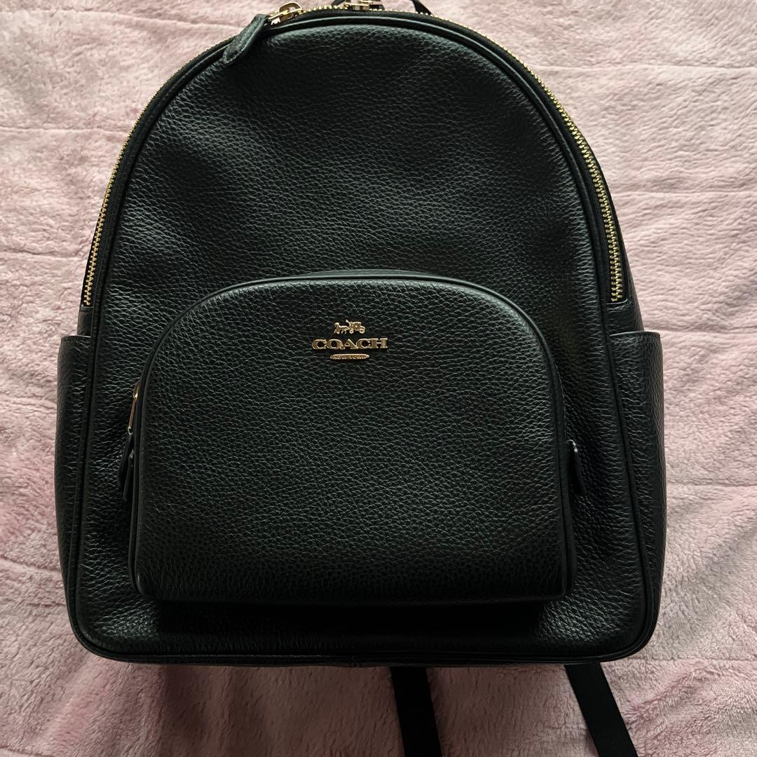 新品同様✨️COACH リュック 2層式 A4収納 ペプルドレザー 黒 袋付き