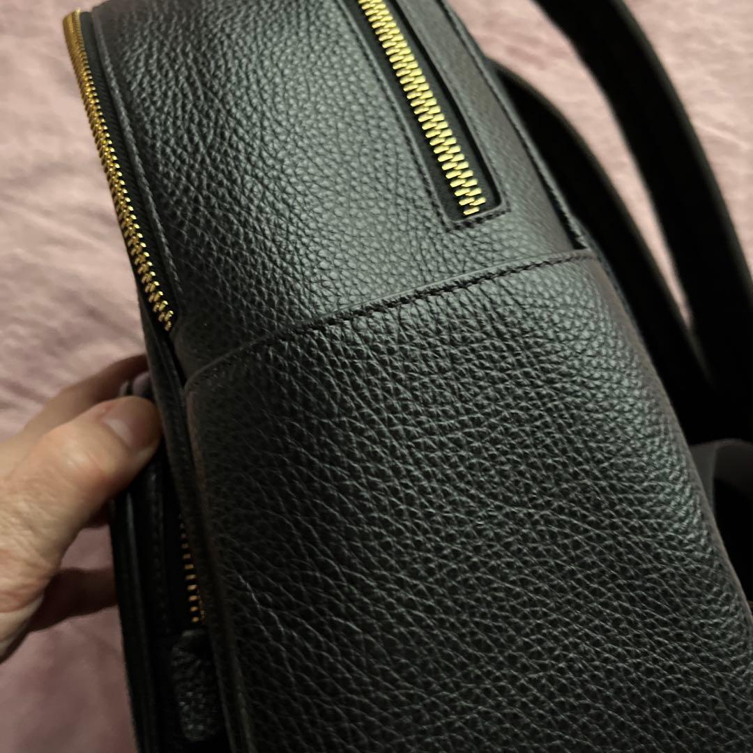 新品同様✨️COACH リュック 2層式 A4収納 ペプルドレザー 黒 袋付き