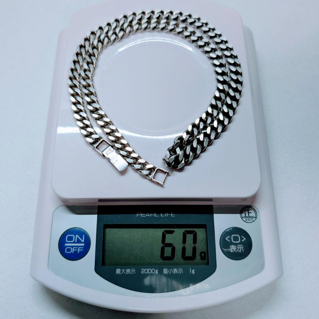 国産シルバ−925 ネックレス（幅7.0mm/長さ50cm/60g）喜平チェーン