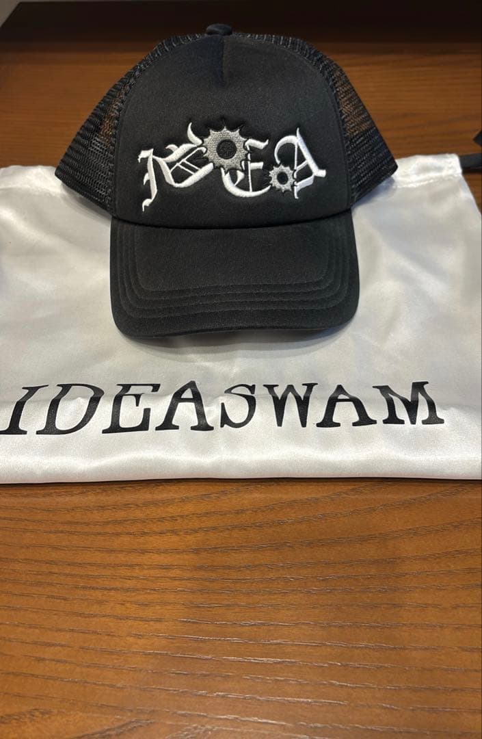 IDEASWAM イデアスワム ロゴ刺繍 メッシュキャップ ブラック