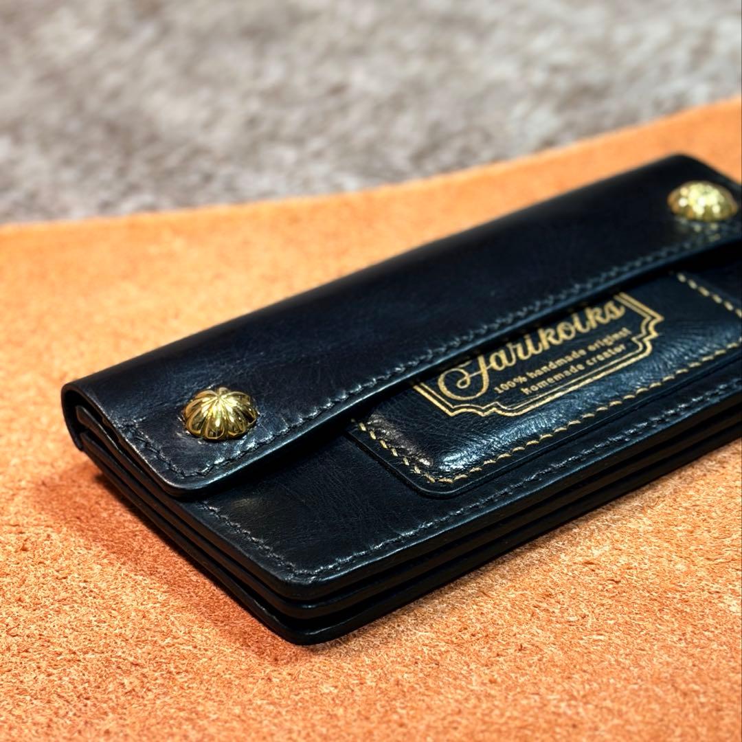 トラッカーウォレットロング3層.アポロ.スムース革