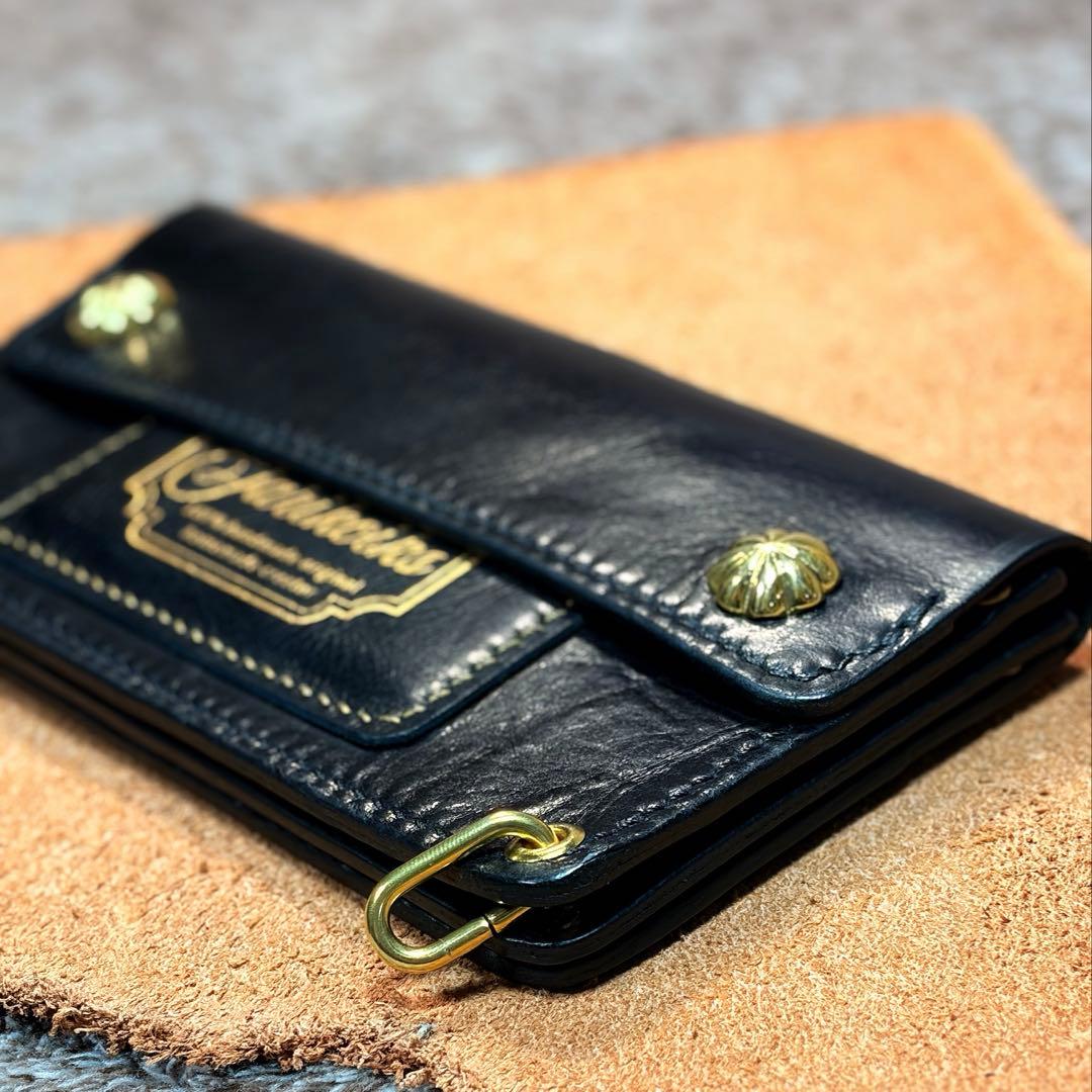 トラッカーウォレットロング3層.アポロ.スムース革