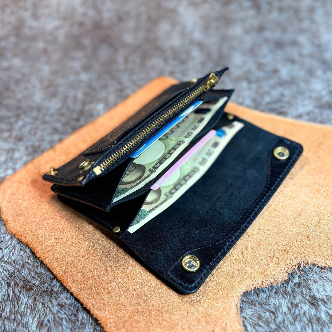 トラッカーウォレットロング3層.アポロ.スムース革