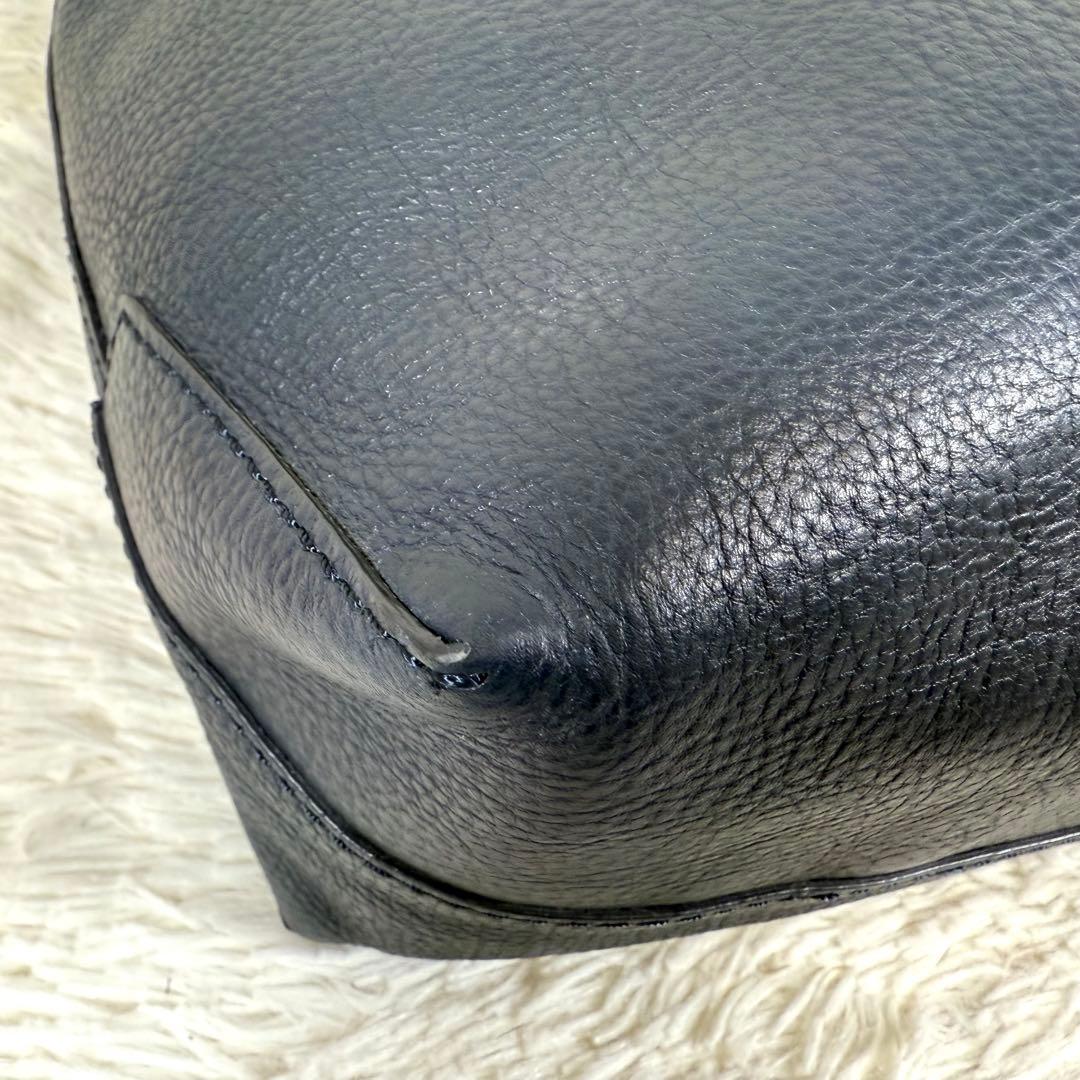 バーバリーブラックレーベル リバーシブル レザー トートバッグ A4可 通勤通学