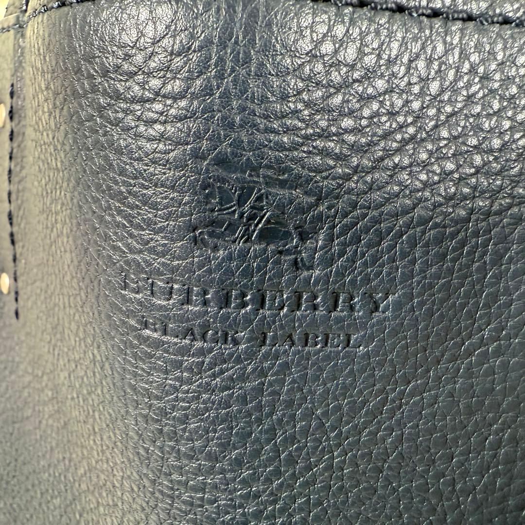 バーバリーブラックレーベル リバーシブル レザー トートバッグ A4可 通勤通学