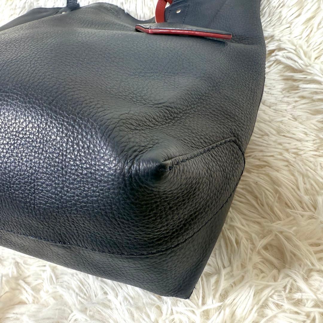 バーバリーブラックレーベル リバーシブル レザー トートバッグ A4可 通勤通学