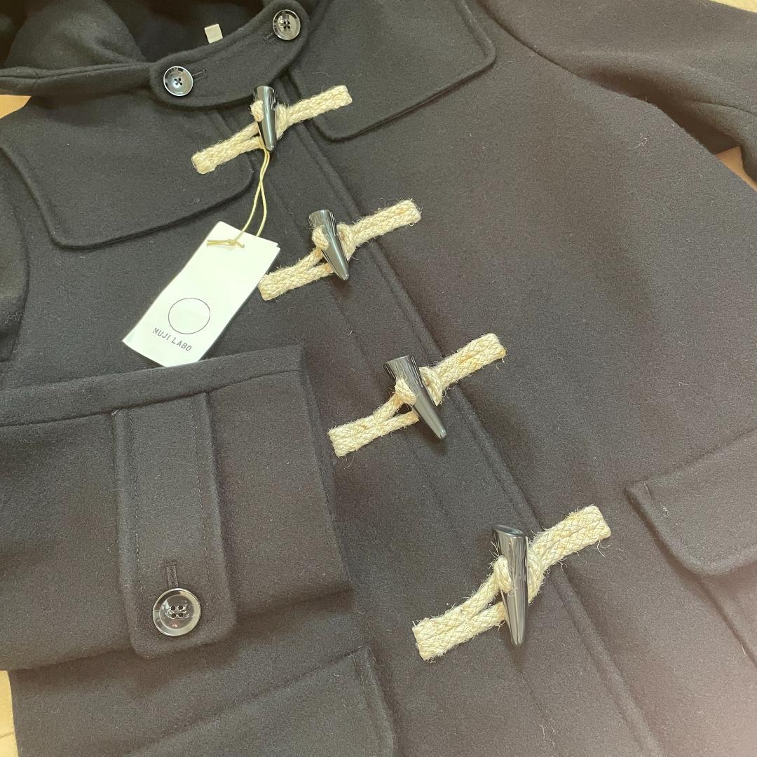 新品 無印良品 MUJI 黒 カシミヤ混ダッフルコート L 秋冬