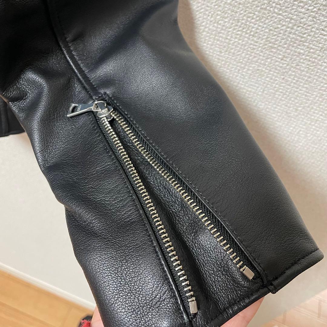 BEAMS ビームス　革ジャン　美品　メンズ　本革　黒　ブラック　羊革