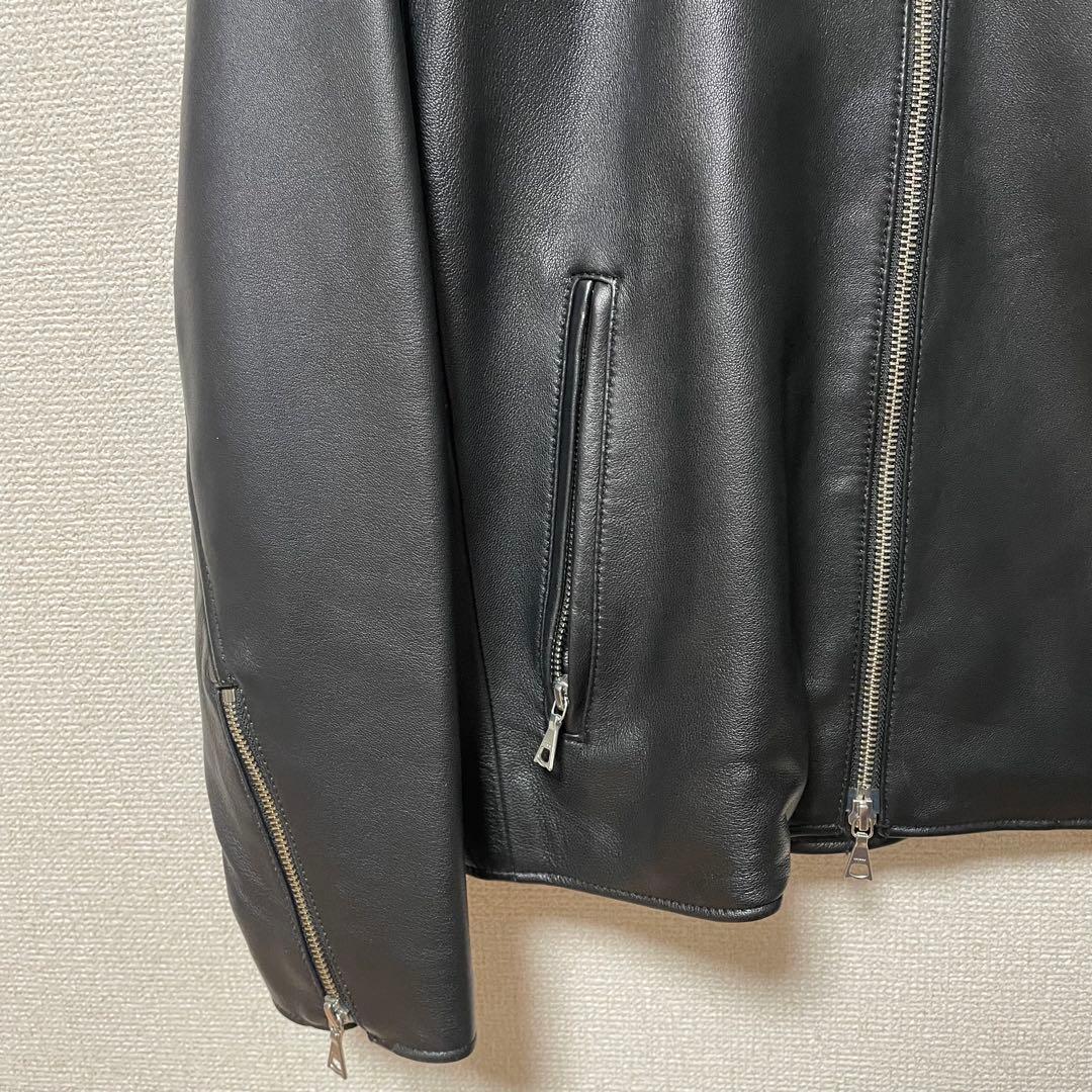 BEAMS ビームス　革ジャン　美品　メンズ　本革　黒　ブラック　羊革