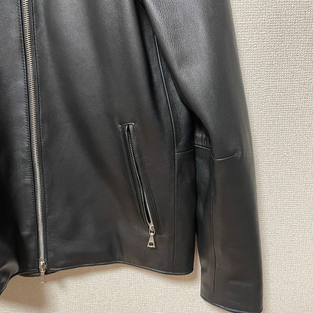 BEAMS ビームス　革ジャン　美品　メンズ　本革　黒　ブラック　羊革