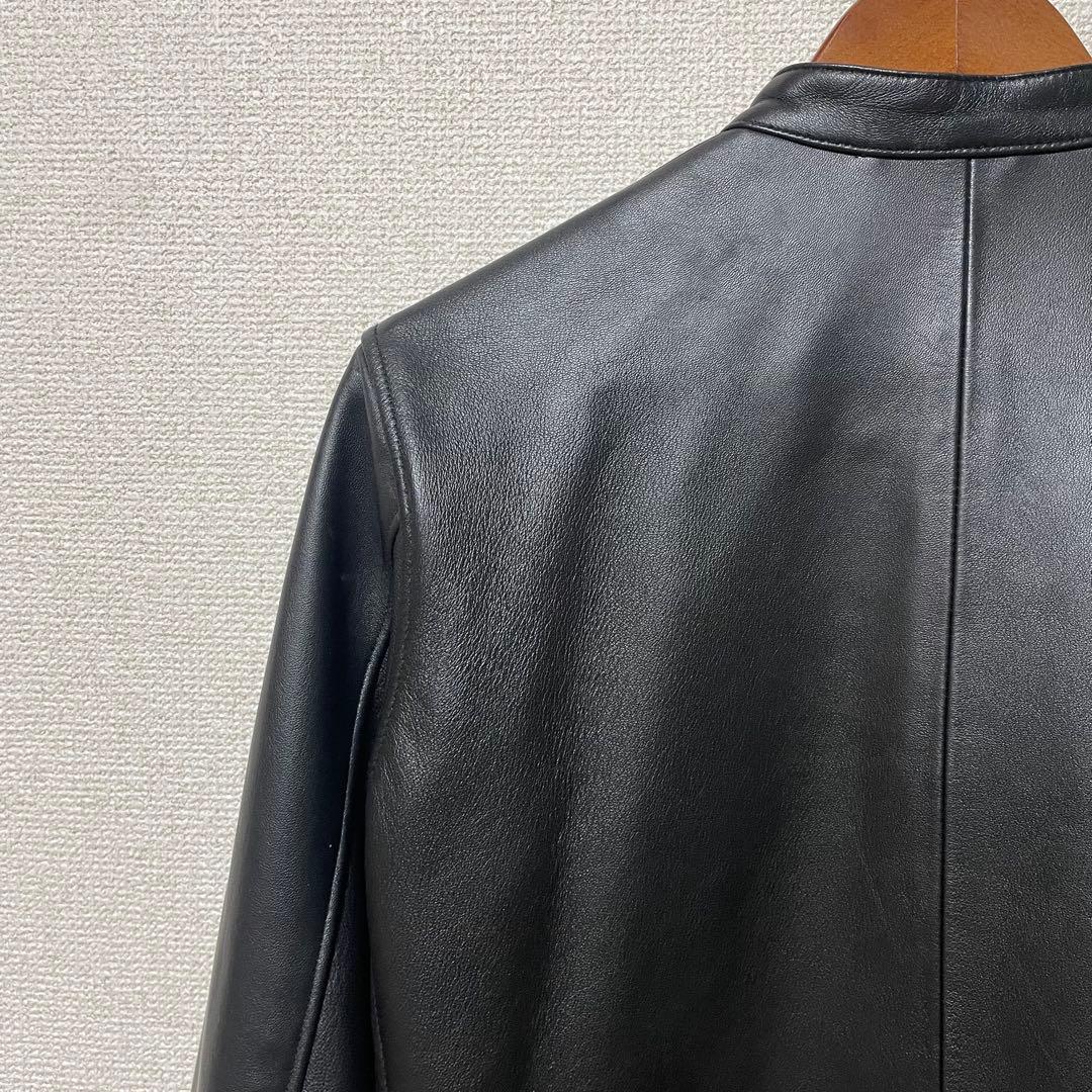 BEAMS ビームス　革ジャン　美品　メンズ　本革　黒　ブラック　羊革