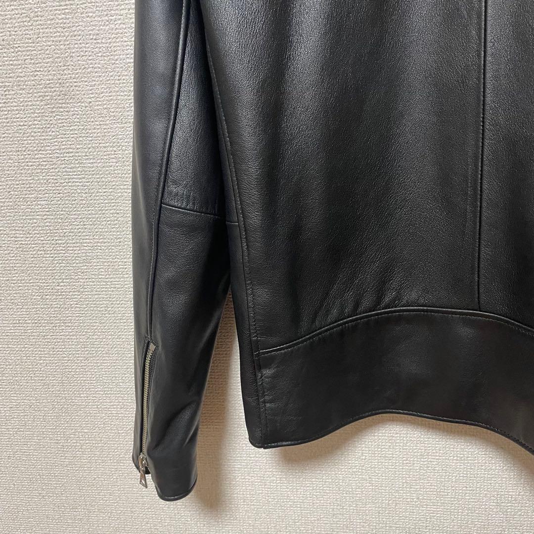 BEAMS ビームス　革ジャン　美品　メンズ　本革　黒　ブラック　羊革