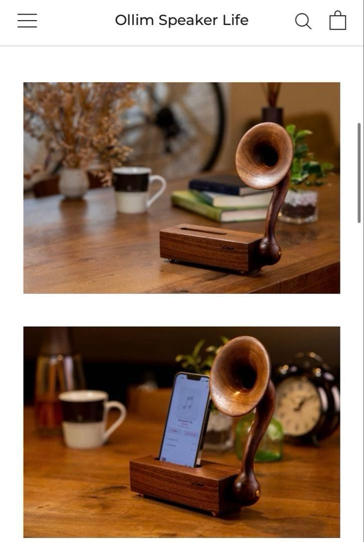 【良品】Ollim speaker 電源不要 スマホスピーカー　木製　完売品