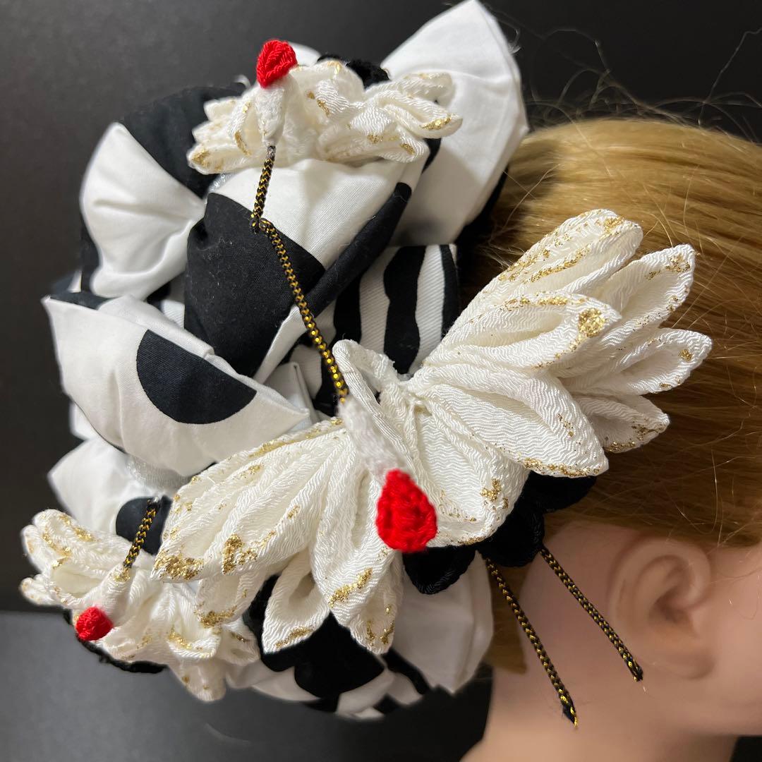 髪飾り・かんざし・成人式・結婚式・つまみ細工・豪華・派手・ヘッドドレス・振袖・鶴