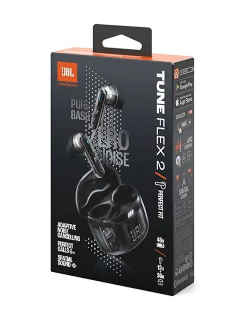 JBL TUNE FLEX 2 ワイヤレスイヤホン ブラック スケルトン