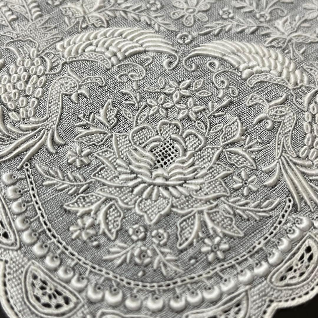 未使用品 布の宝石 最高峰 汕頭刺繍ハンカチ❤️汕頭八人衆 《郭 麗明》 作品❤️