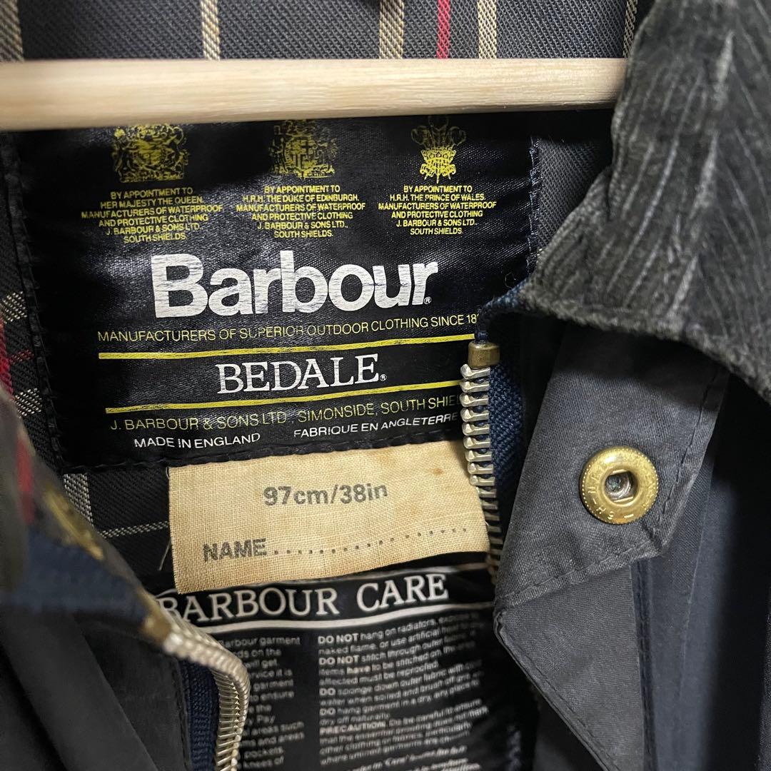 88年製　Barbour バブアー　4ポケビデイル　ネイビー　38