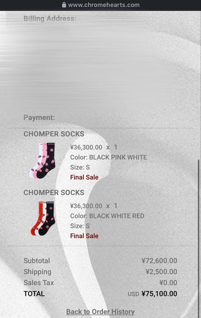 CHROME HEARTS matty boy 靴下