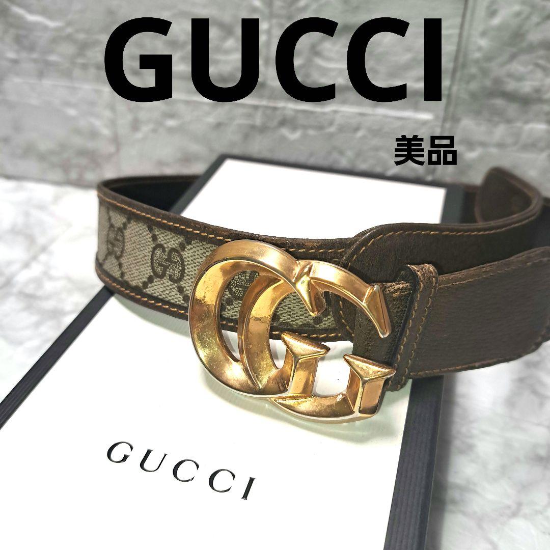 ✨️美品✨️GUCCI グッチ ベルト GGマーモントゴールドバックキャンバス