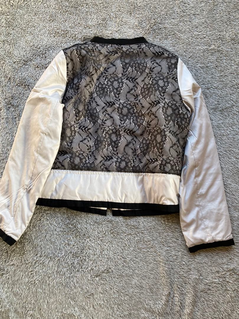 美品 LANVAN ランバン オンブルー　ショートダウン レース リバーシブル